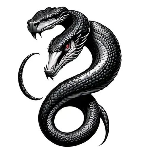 evil snake tattoo design idea
