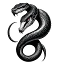 evil snake tattoo design idea