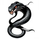 evil snake tattoo design idea