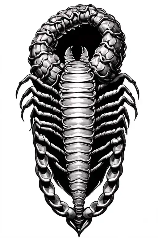scorpion and centipede chainmail tattoo design idea