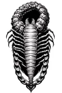 scorpion and centipede chainmail tattoo design idea