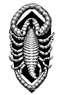 scorpion and centipede chainmail tattoo design idea