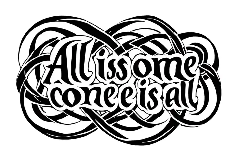 "All is one, one is all" gaelic and celic knot pattern inspired tattoo design idea