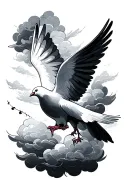 dove clouds cross 07 tattoo design idea