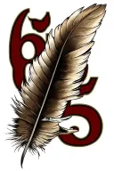 "605" Eagle Feather tattoo design idea