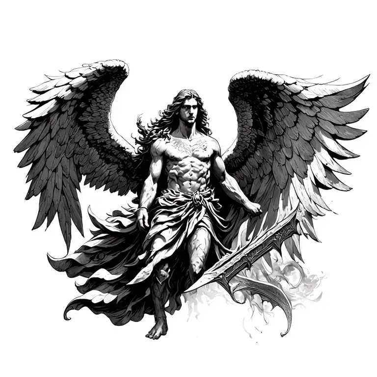 archangel uriel tattoo design idea