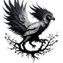 Phoenix rising with the tree of life tattoo design idea