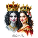 name of my parent, Dalia with a crown of queen and Popoy with a crown of king, and put details as background tattoo design idea