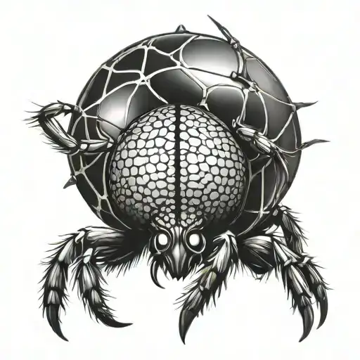black widow  spider emo tattoo design idea