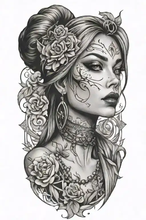 Jinx arcane character face tattoo design idea