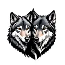 Wolf Couple tattoo design idea