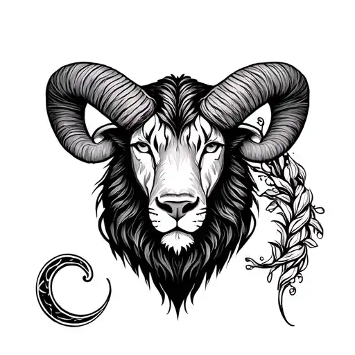 Aries and leo tattoo design idea