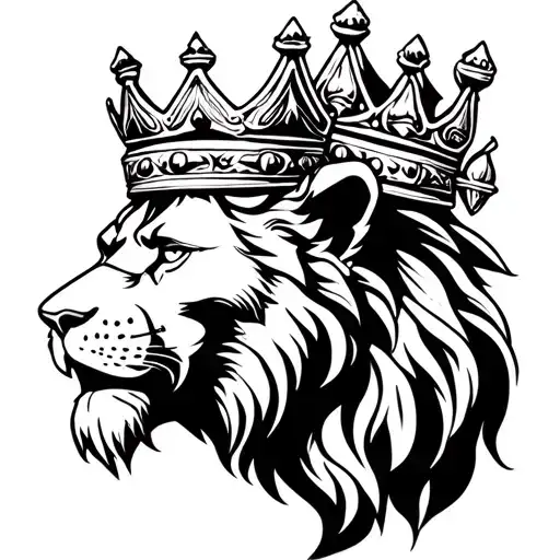Latin Kings Gang with lion wearing a crown tattoo design idea