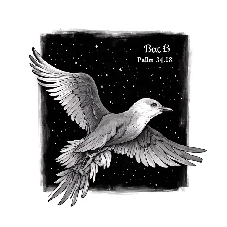 psalm 34:18 tattoo design idea