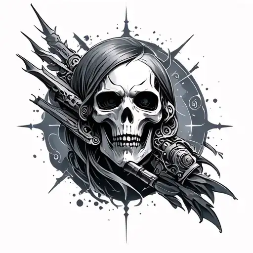 metal destiny 2 tattoo design idea