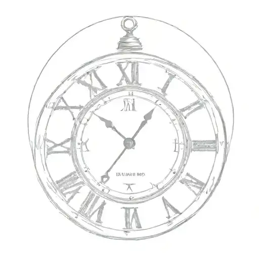 Roman numeral clock with letters instead of numbers tattoo design idea