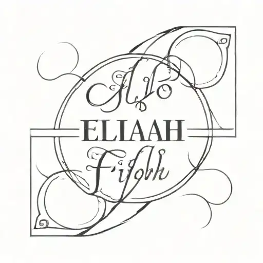 Elijah written tattoo design idea