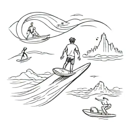 surfs up the movie scenes tattoo design idea