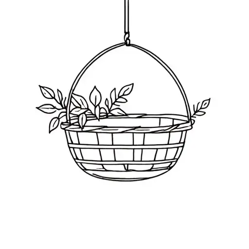 hanging basket tattoo design idea