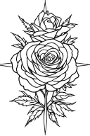 3 roses and compass rose growing tattoo design idea
