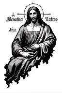 Jesus ministry map outline tattoo design idea