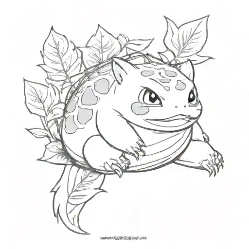 bulbasaur on snorlax tattoo design idea