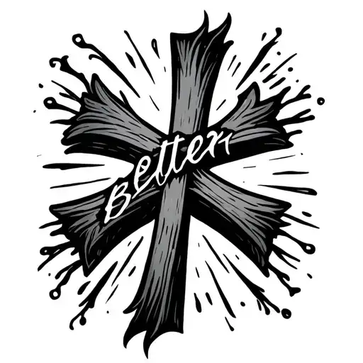 the word "Better" replace one T with a Cross  tattoo design idea