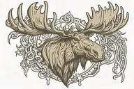 moose antlers tattoo design idea