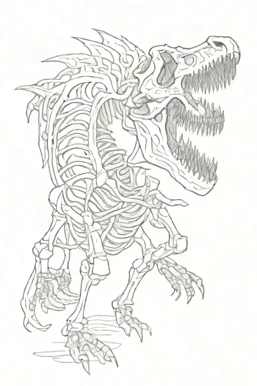 DINOSAUR SKELETON tattoo design idea