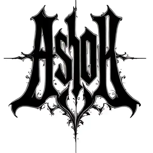 "Ashok" name hidden tattoo design idea