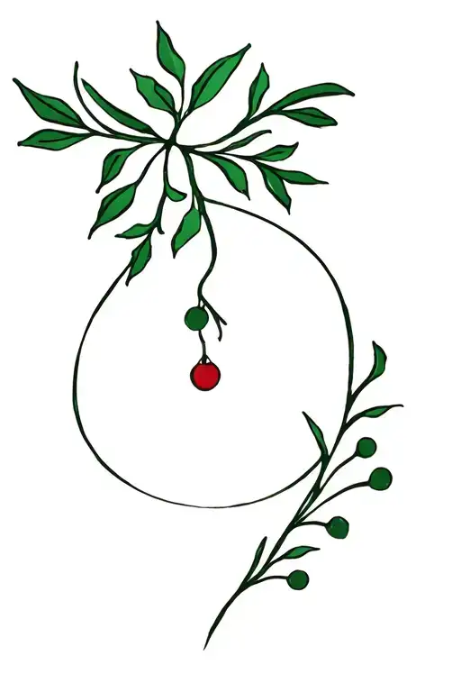 mistletoe like with 1st seargant insignia combined tattoo design idea