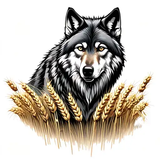 forearm wolf in a wheat field tattoo design tattoo design idea