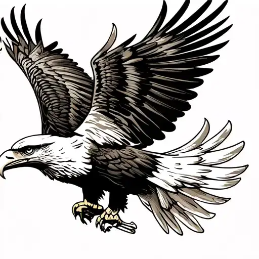 eagle soaring tattoo design idea