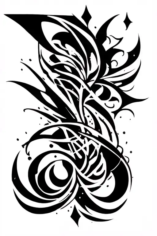 Raw Blackwork Bold Strokes Ornamental Cyber Sigilism Full-Body  tattoo design idea