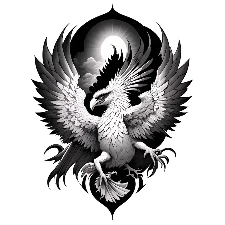 garuda / sky / heaven hindu tattoo design idea