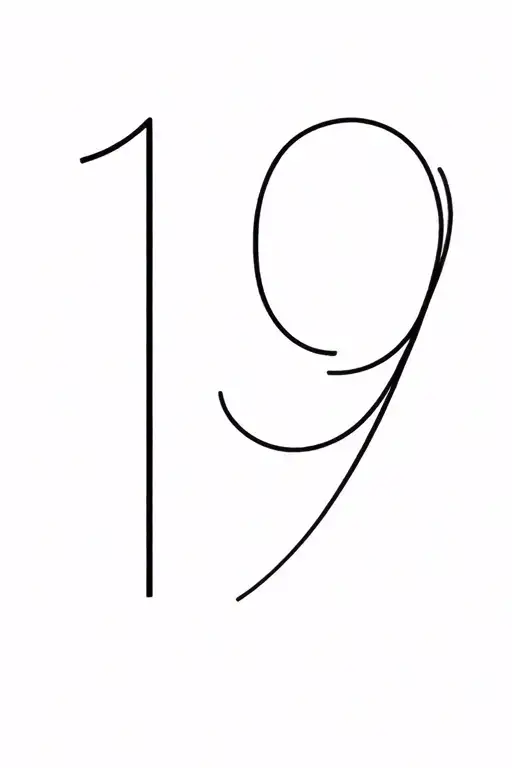 number 19 tattoo design idea