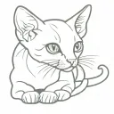 a little white kitten devon rex tattoo design idea