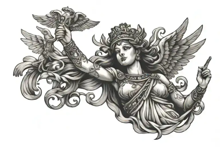 goddess of victory  tattoo design idea