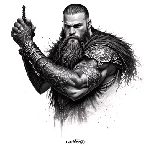 ragnar lothbrok full sleeve tattoo design idea
