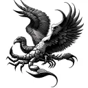 Scorpion Eagle Phoenix tattoo design idea