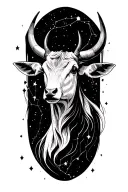 Taurus constellation tattoo design idea