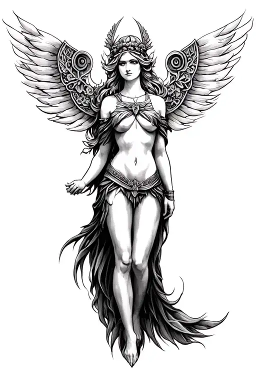 Artemis Greek goddess tattoo design idea