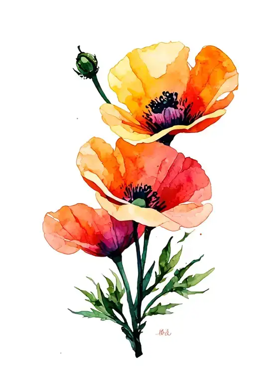 California poppy tattoo design idea