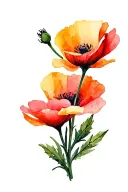 California poppy tattoo design idea