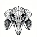 elephant skull tattoo design idea