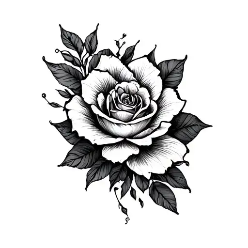 Here’s a refined black and grey line-art tattoo design prompt that matches your idea:---Prompt:A vertical black a tattoo design idea