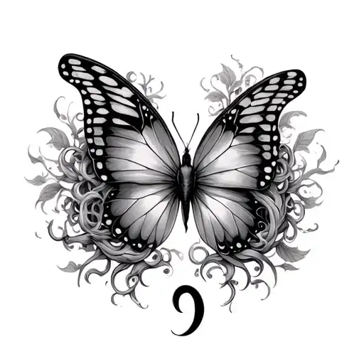 Butterfly,Medusa and semicolon incorporated tattoo design idea