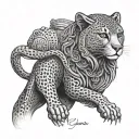 Cyrus the King of Iran, the Persian Cheetah, Persepolis, and the city of Pars tattoo design idea