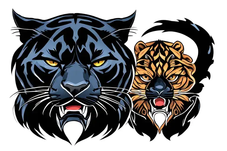 American trad tattoo design black panther for chest tattoo facing fowards tattoo design idea