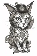 ghost cat tattoo design idea